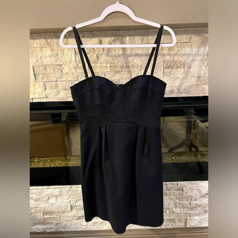 Nanette Lapore size 6 black spaghetti strap or strapless LBD wedding party